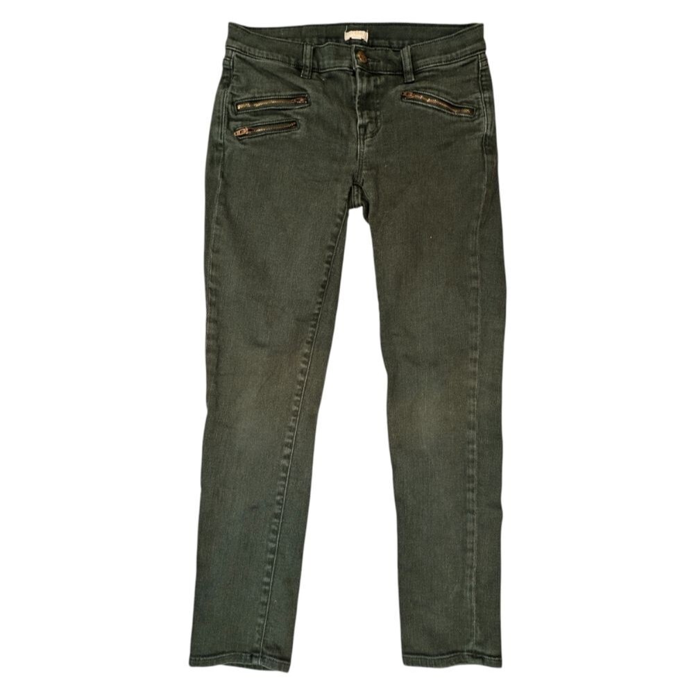 J Crew Jeans Women Jeans Skinny Stretch Army Green Denim Pants Size 27